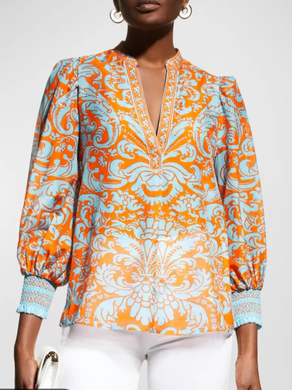 Alice + Olivia Sheila Silk Blend Voile Blouse! Size S